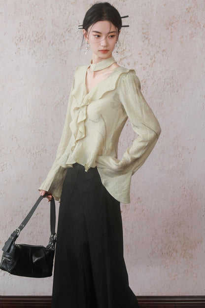 Malt Yellow Ruffle Top