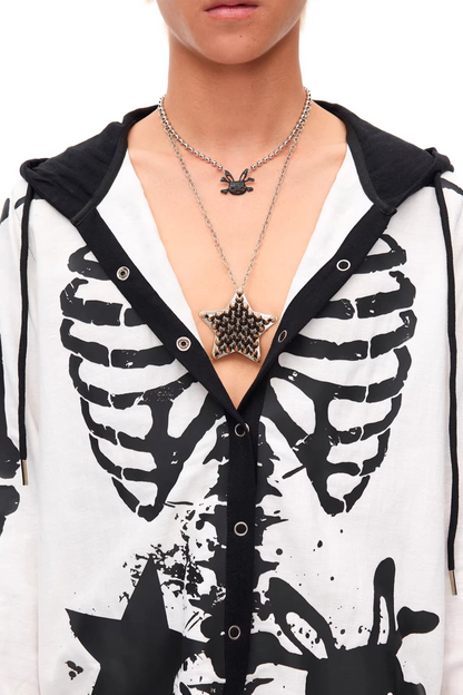 Diamond Bunny Skull Necklace