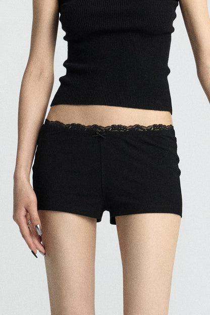 Lace Bow Hot Pants