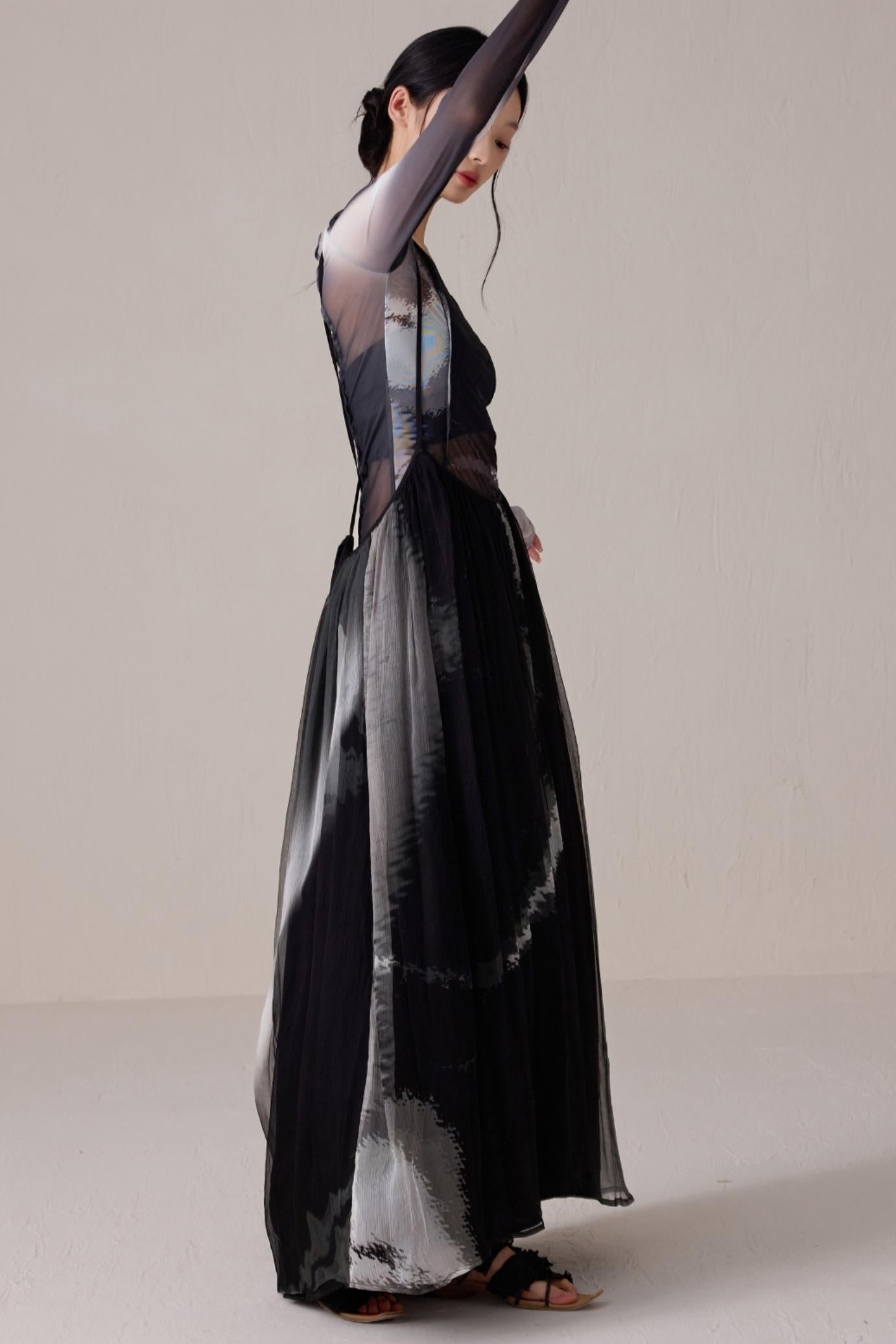 Chic Black Silk T-Shirt Dress