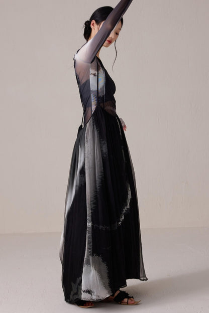 Chic Black Silk T-Shirt Dress