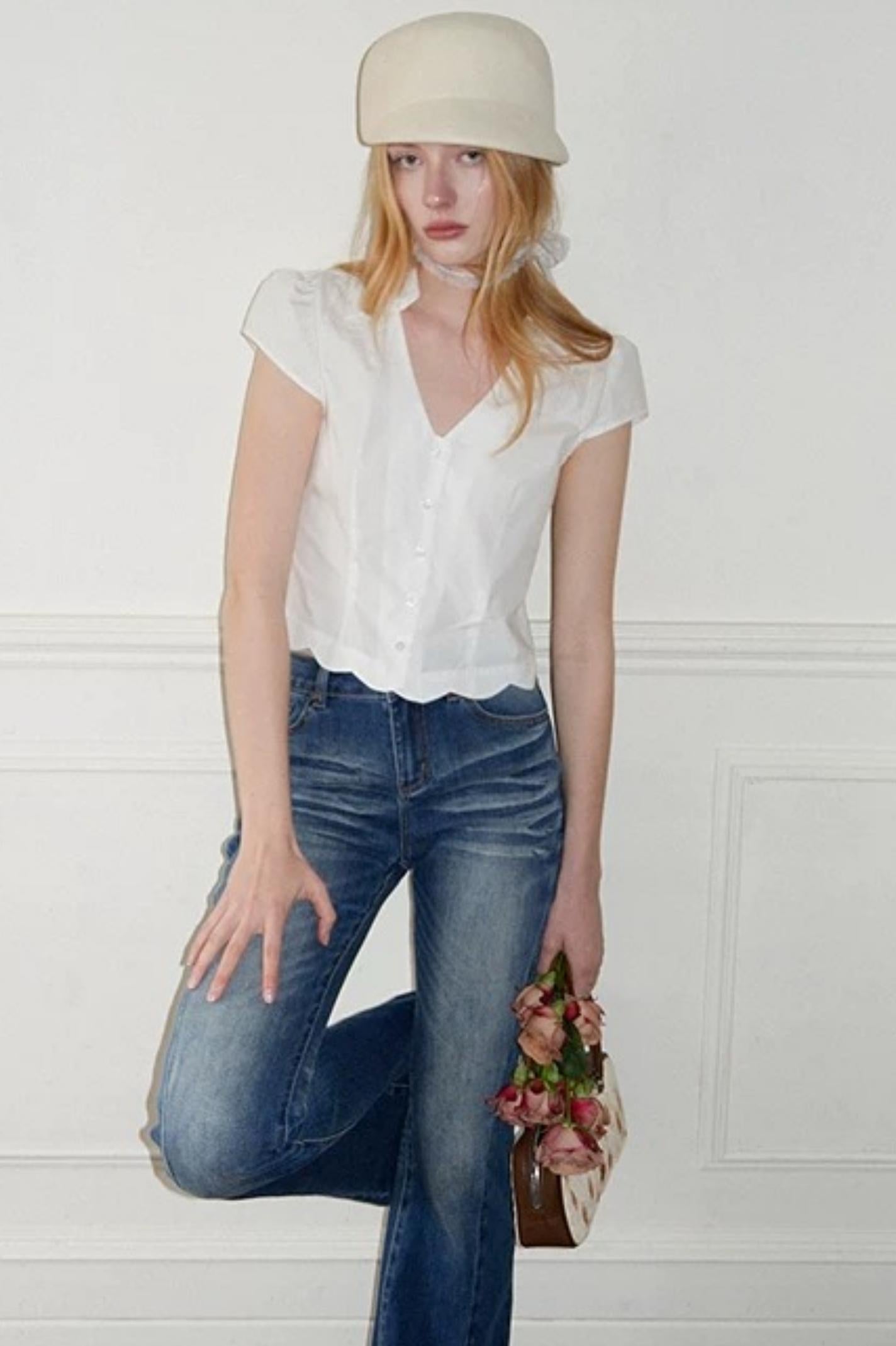American Retro Distressed Flared Jeans