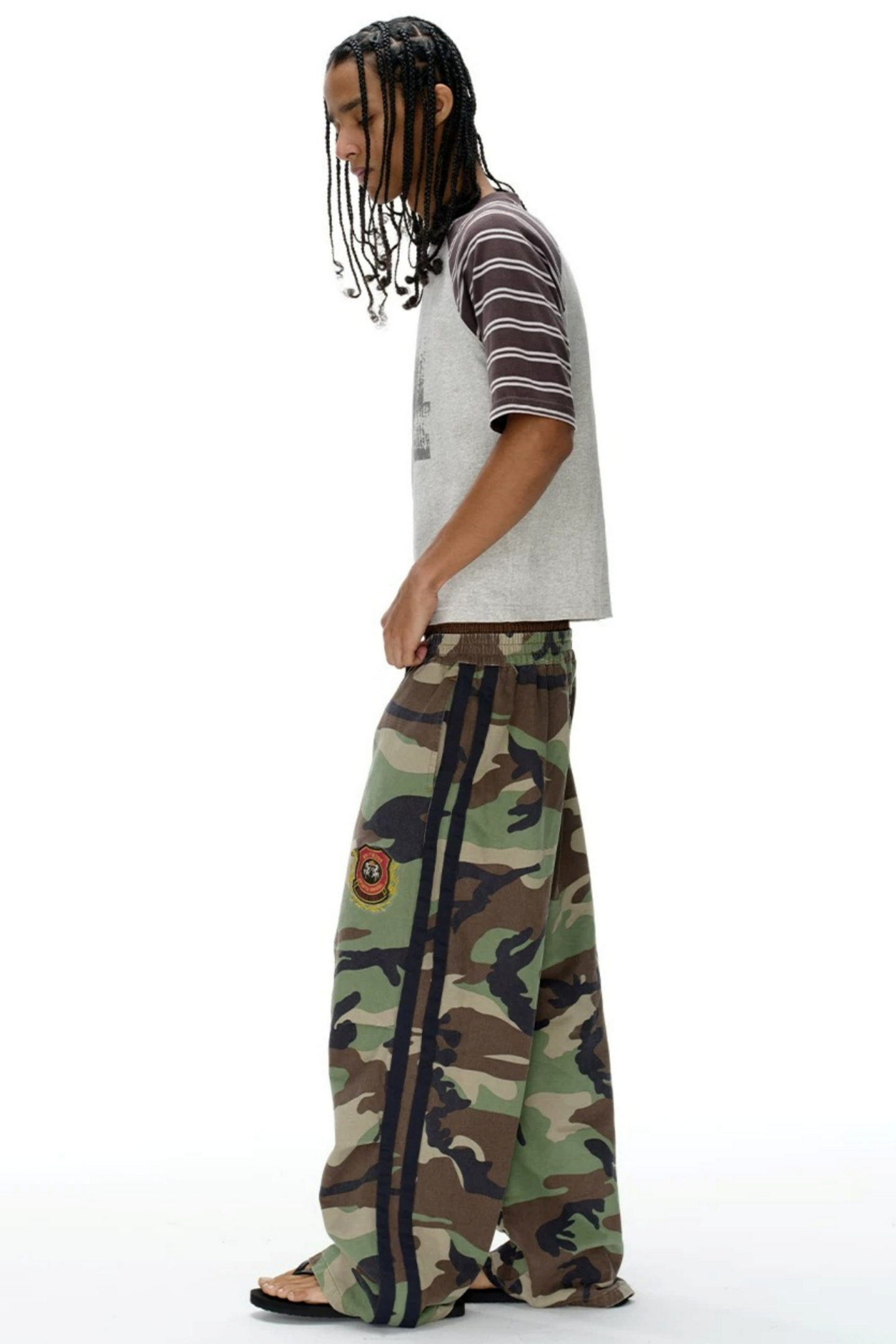 Retro Double-Waist Camouflage Pants
