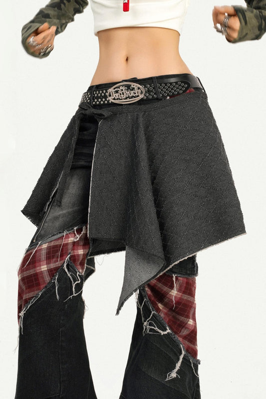 Hot Girl Denim Butt Curtain Skirt