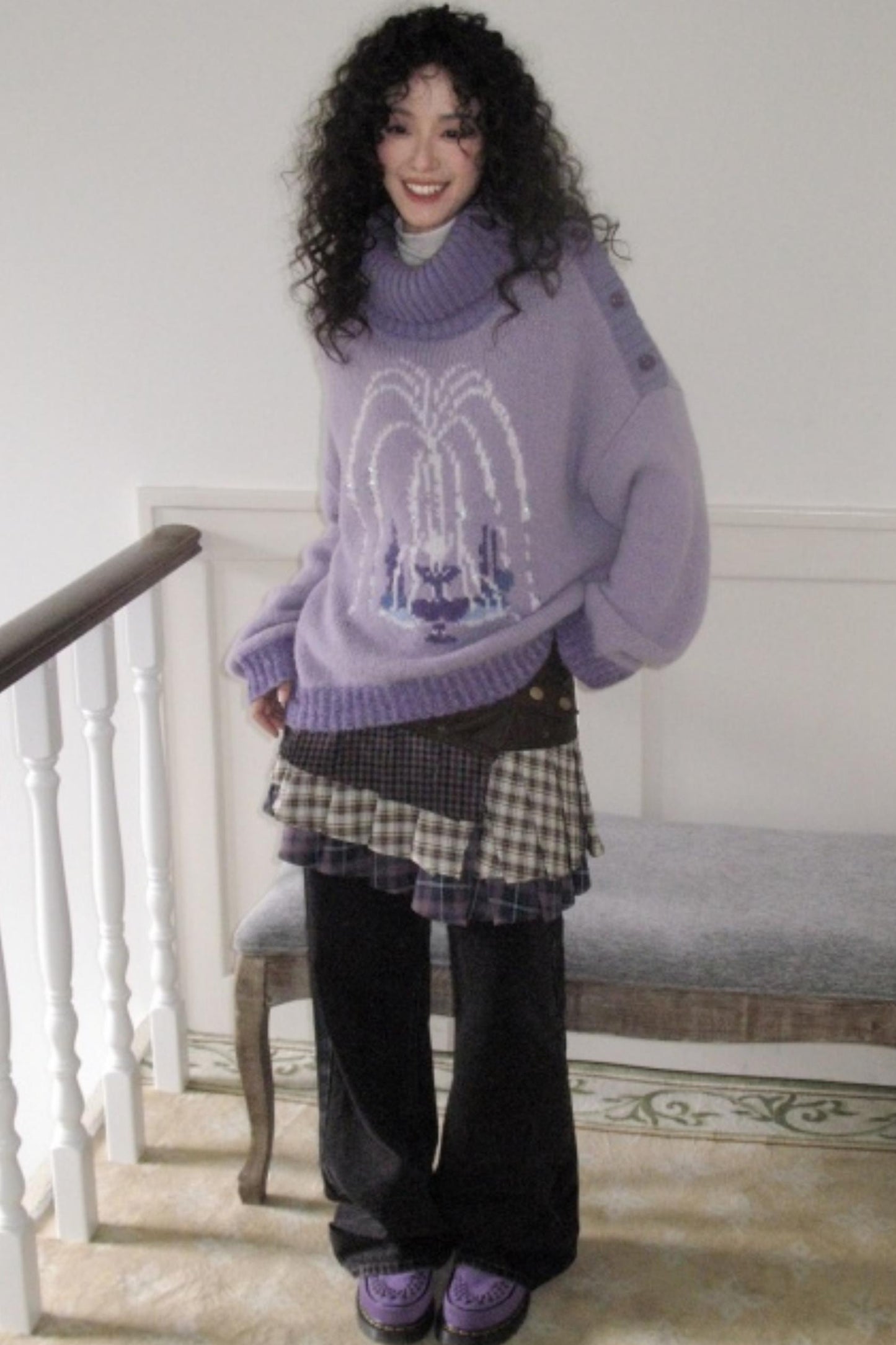 Fountain Pattern Knit Sweater