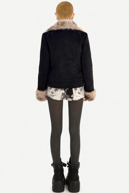 Retro Fur-Lined Quilted Jacket