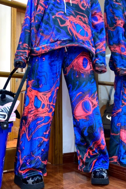 Blue Cell Wide-Leg Pants