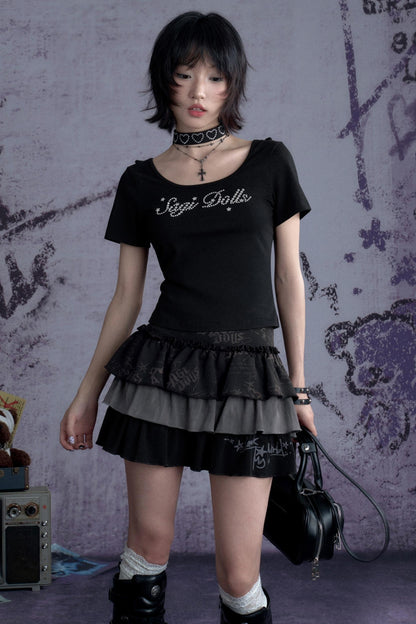 Black Graffiti Skirt