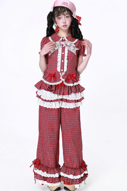 Lolita Style Plaid Long Pants