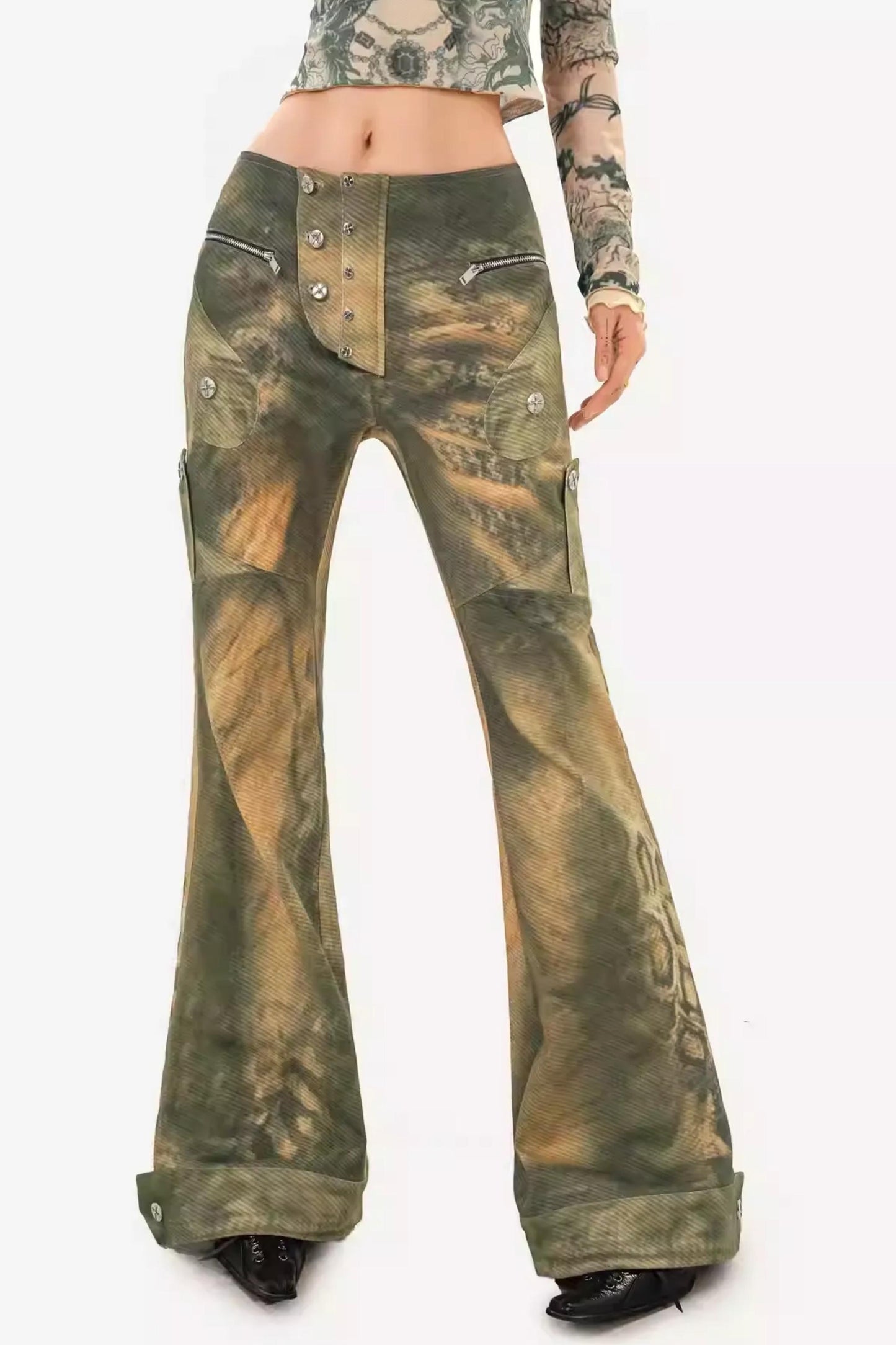 Retro-Jeanshose mit Farbverlauf