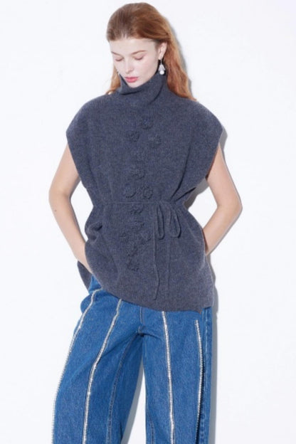 Sheep Wool Cable Knit Vest
