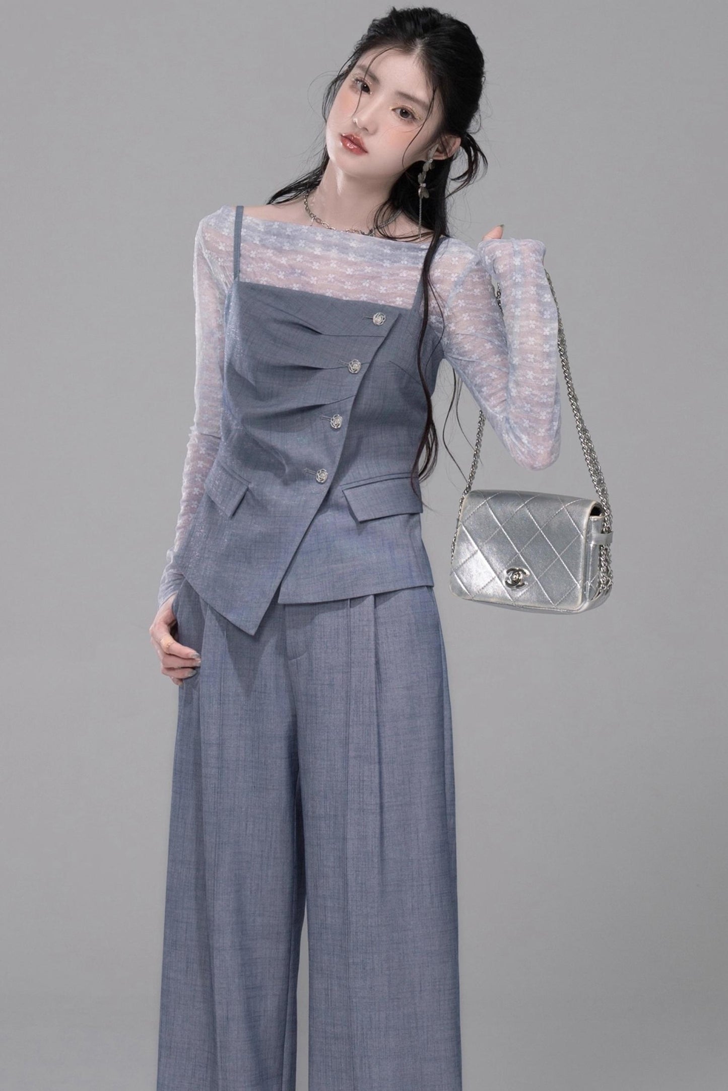 Star Sparkle Pleated Pants Set-Up