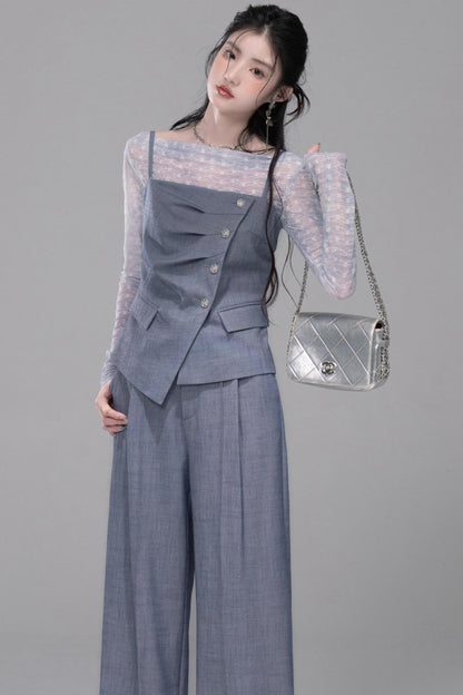 Star Sparkle Pleated Pants Set-Up