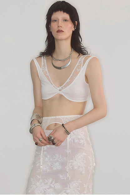Lace Layered Bra Two-Piece Wear Top