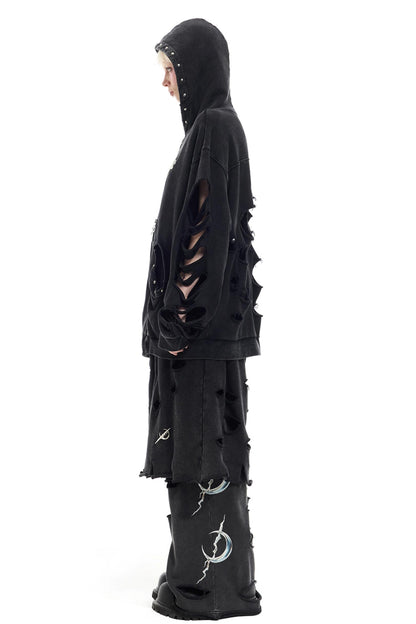 Studded Hooded Cardigan