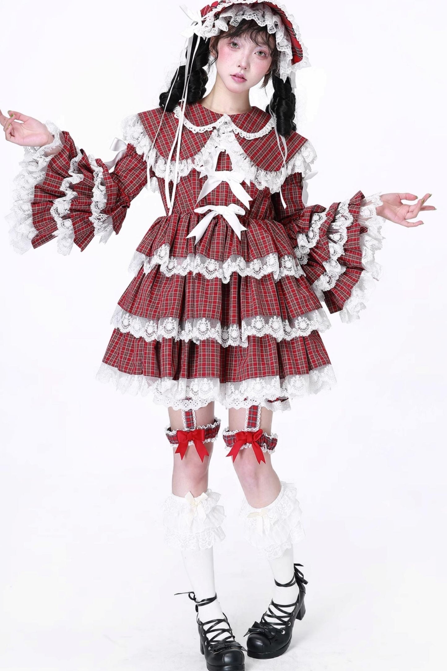 Lolita Style Red Check Dress