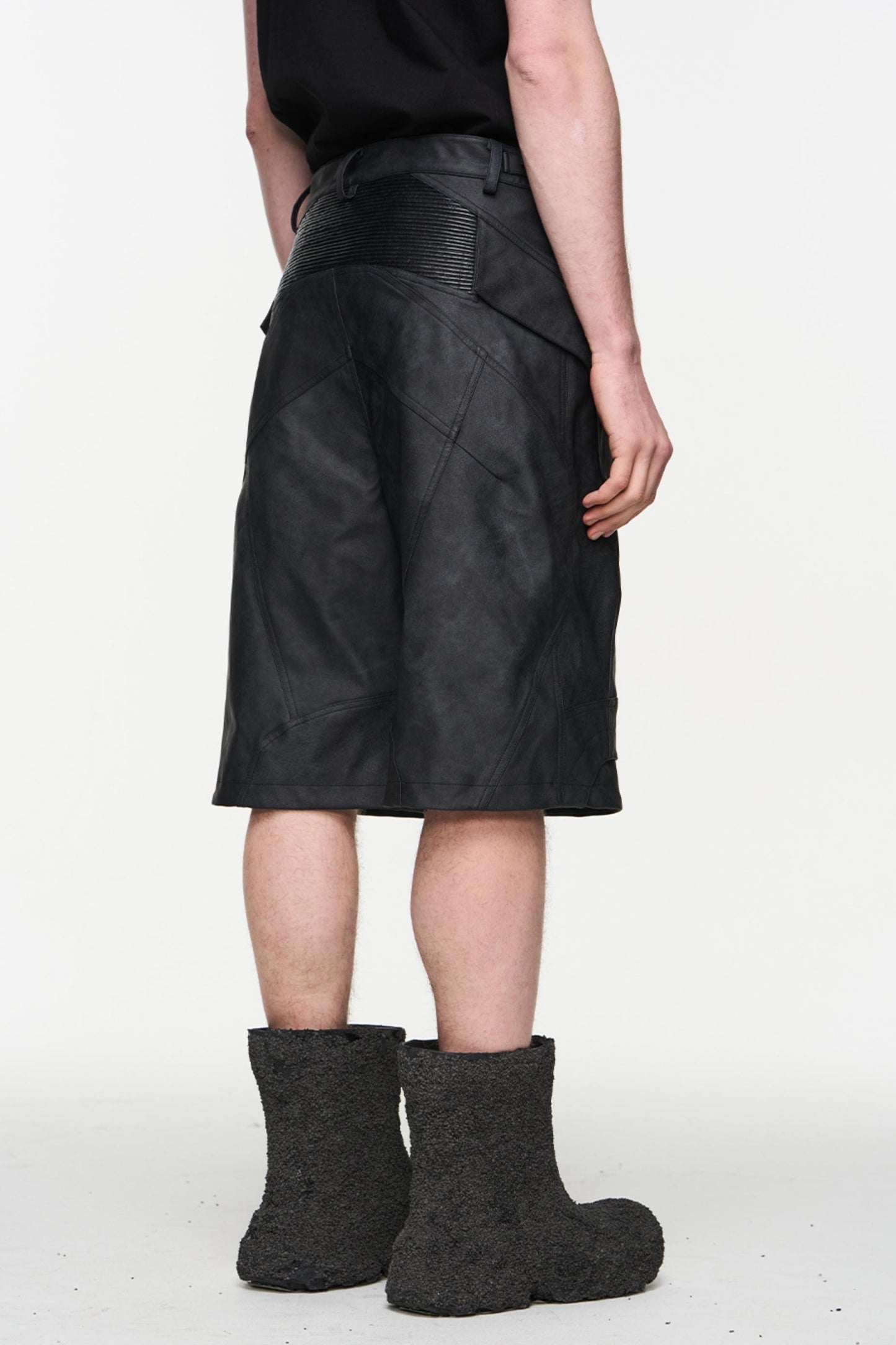 Patchwork Leather Shorts