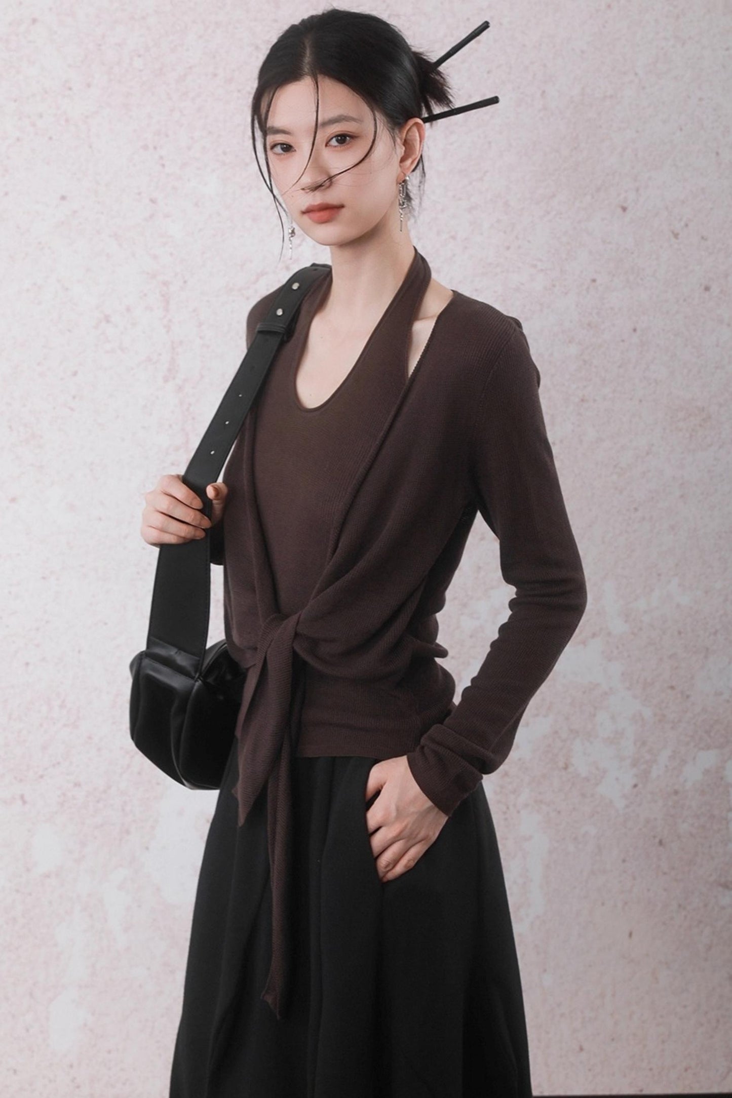 Autumn Mocha Brown Knitted Sweater