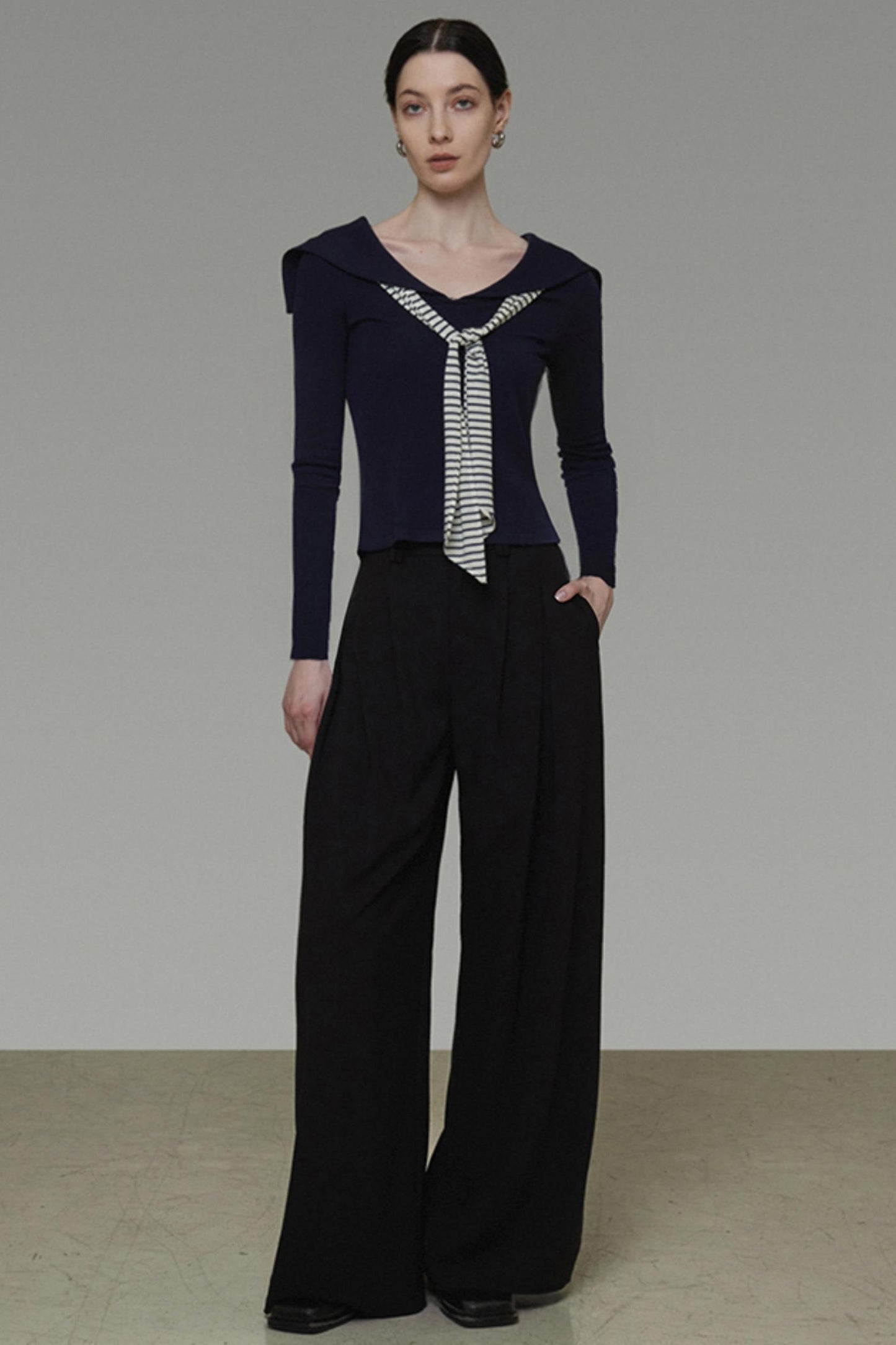 Autumn Navy Knit Top