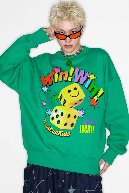 Smiley Dice Loose Sweat Top