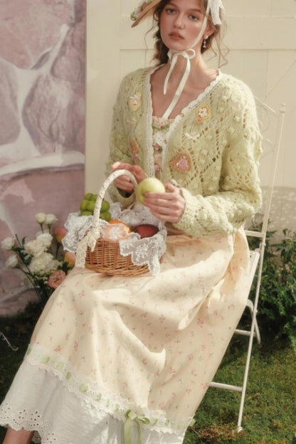 French Floral Pastoral Dress Set-Up