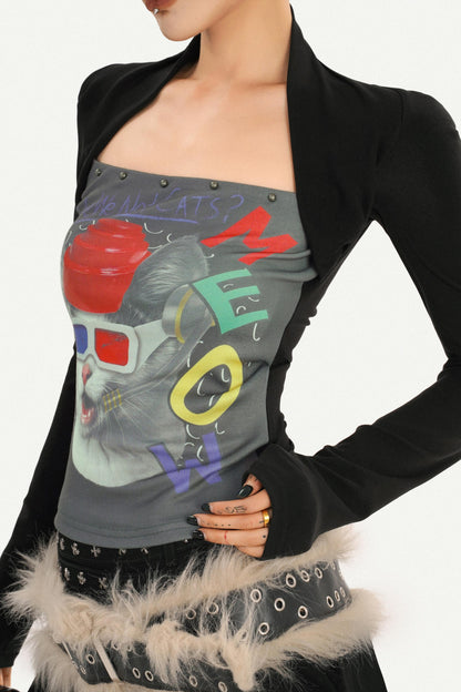 Bedrucktes zweiteiliges Bandeau-Top