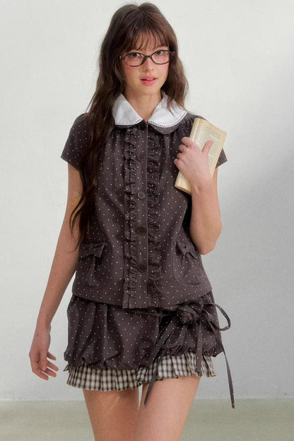 Orderly Wave Floral Skirt Set-Up