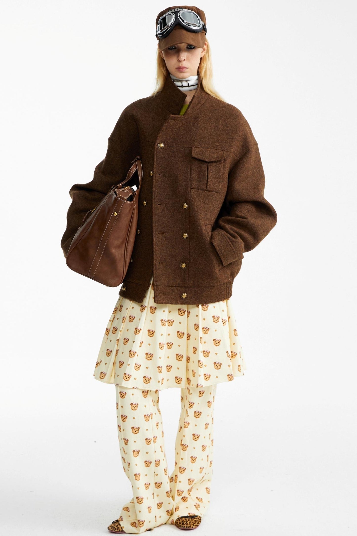 Detachable Pleated Two-Wear Slimming Culottes Pants Set