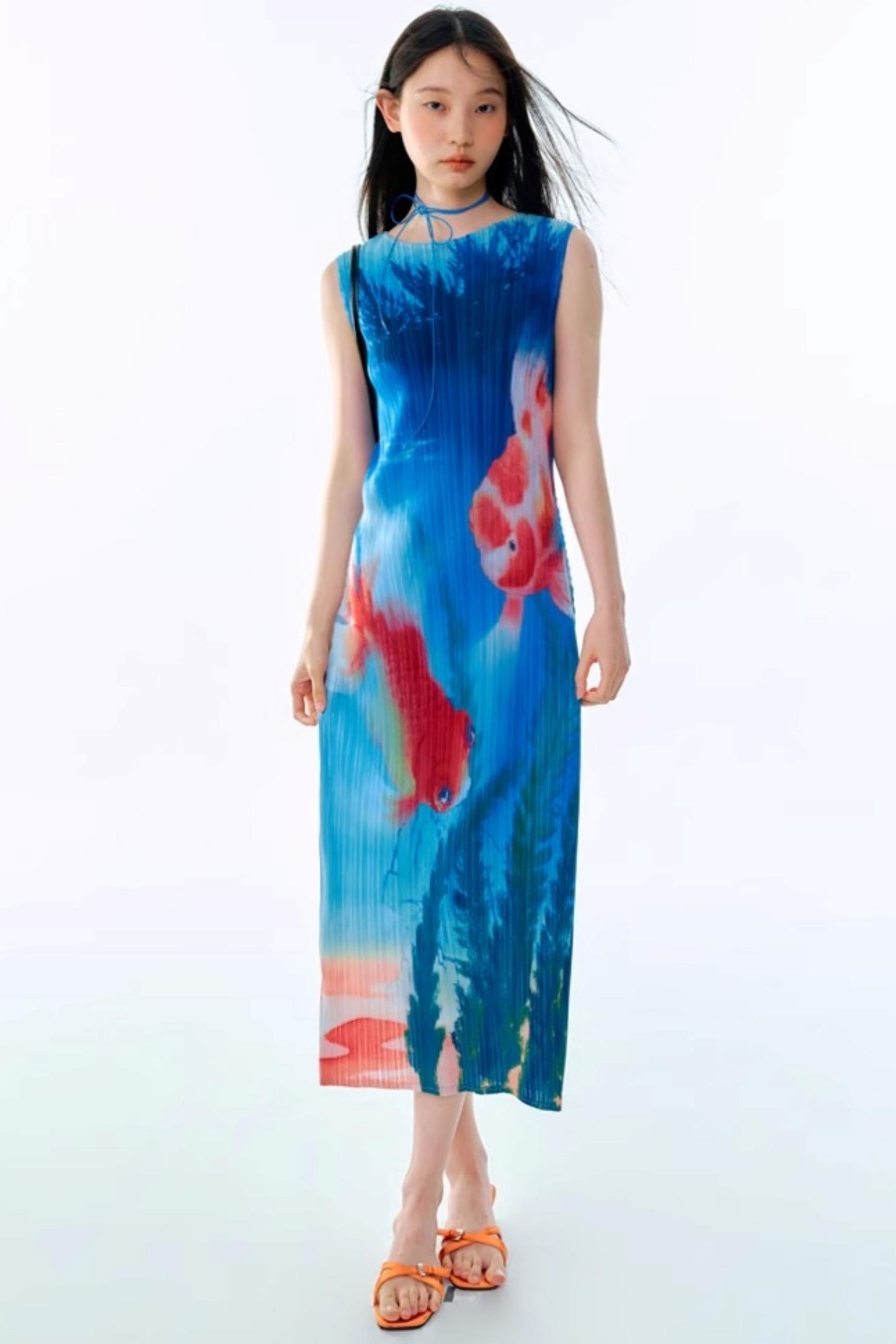 Vintage Goldfish Print Dress