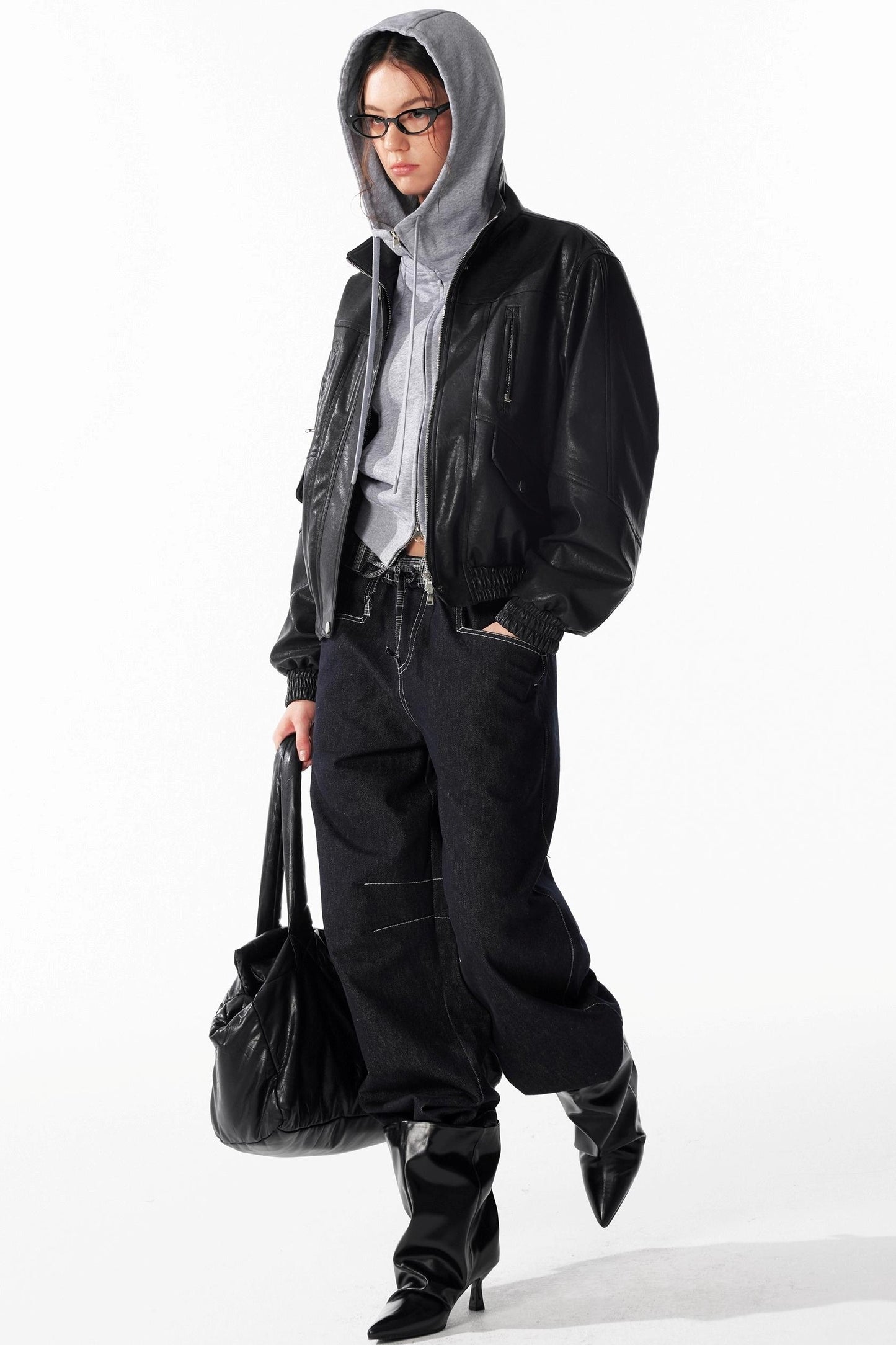 Vintage Texture Motorcycle Leather Jacket