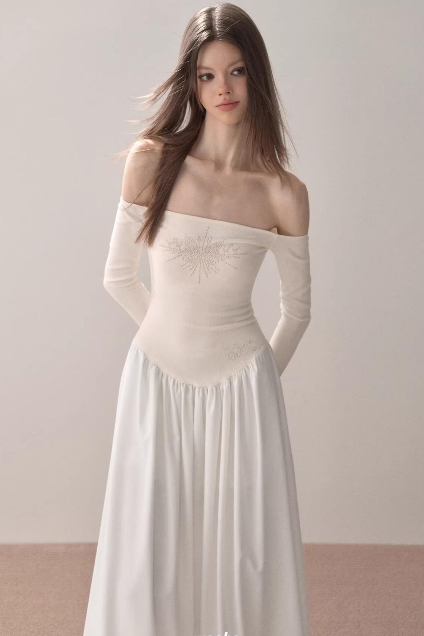 One-Shoulder Rhinestone Dress