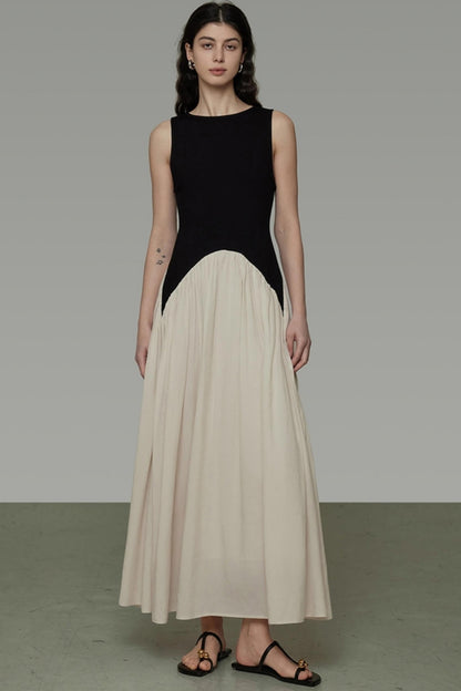 Colorblock Sleeveless Maxi Dress
