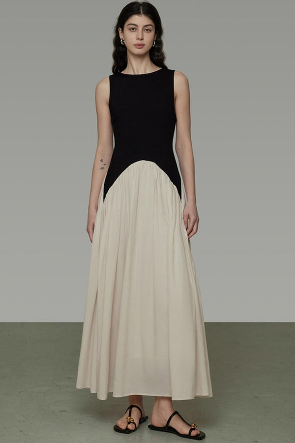 Colorblock Sleeveless Maxi Dress