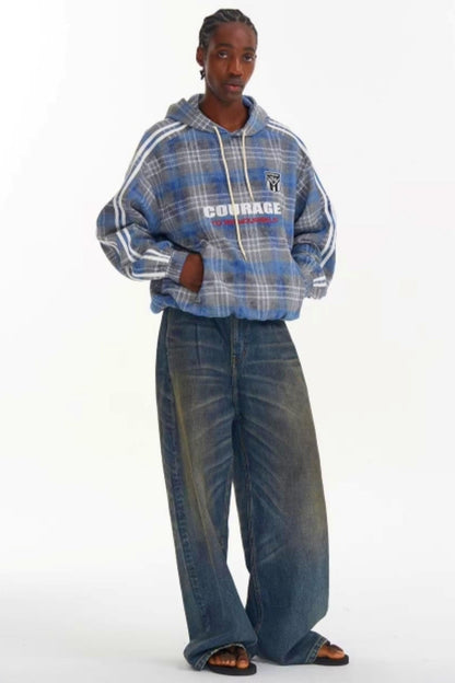Patchwork-Plaid-Pullover