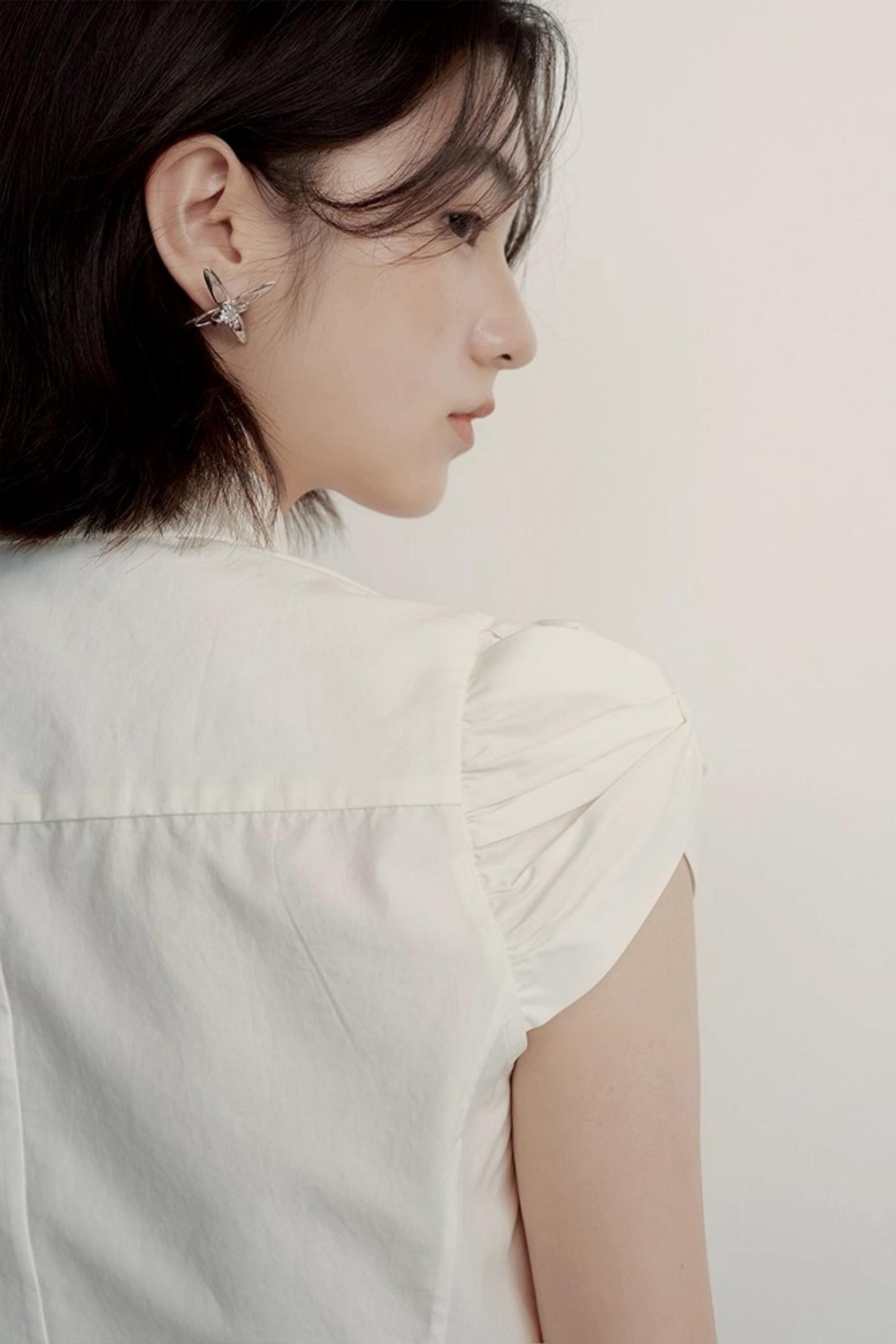 Deconstructed Tencel Cotton Sleeve Shirt