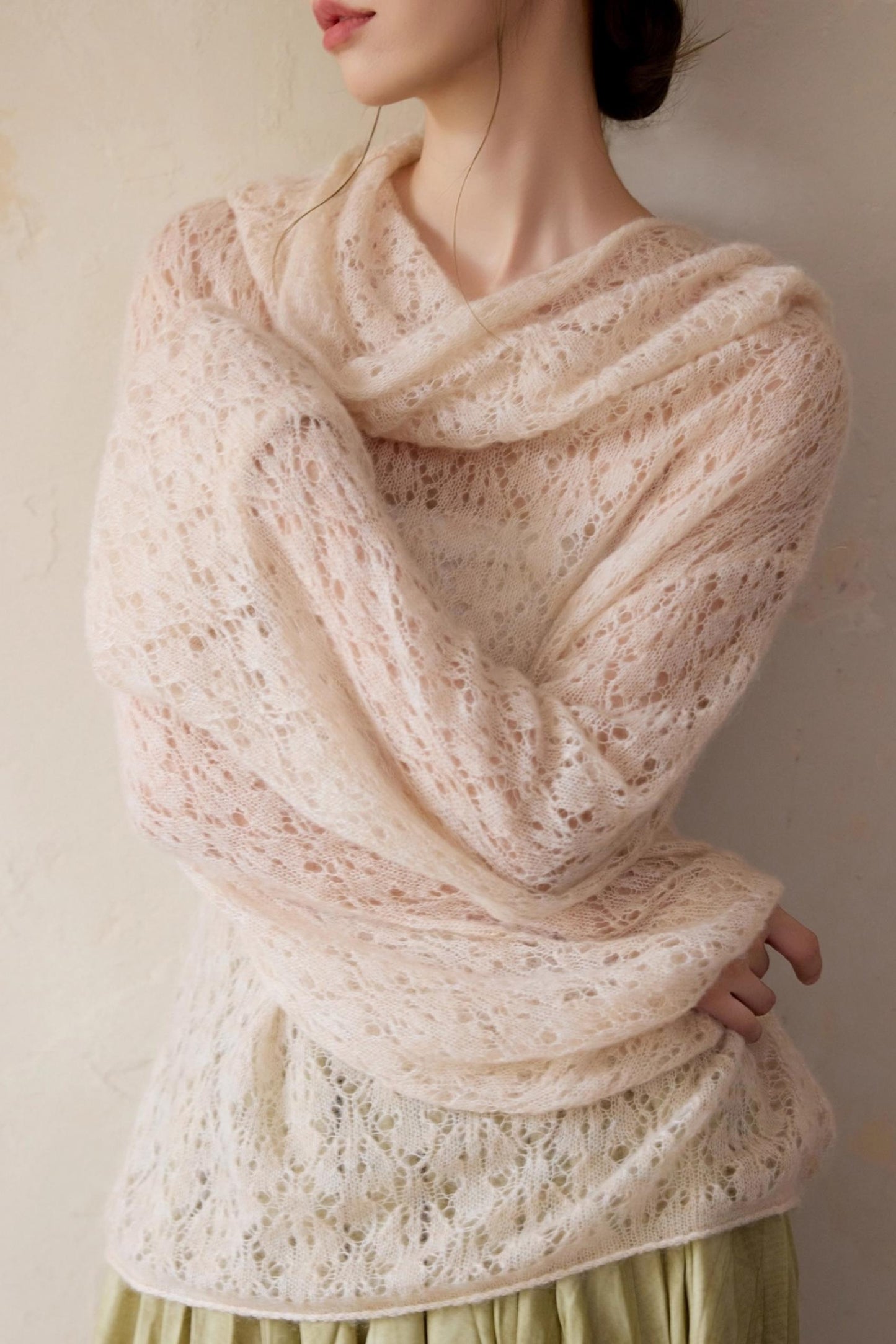 Alpaca Hooded Mohair Sweater