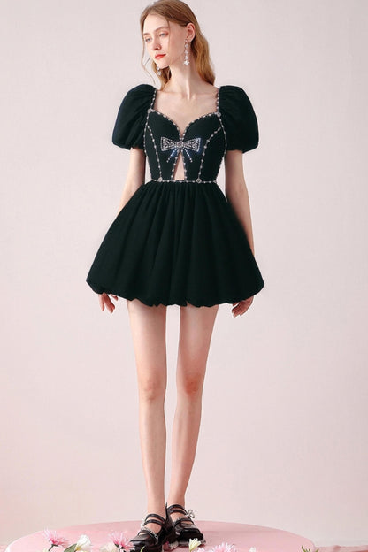 Chic Hollowed Black Dress