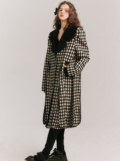 Wool Plaid Warm Coat