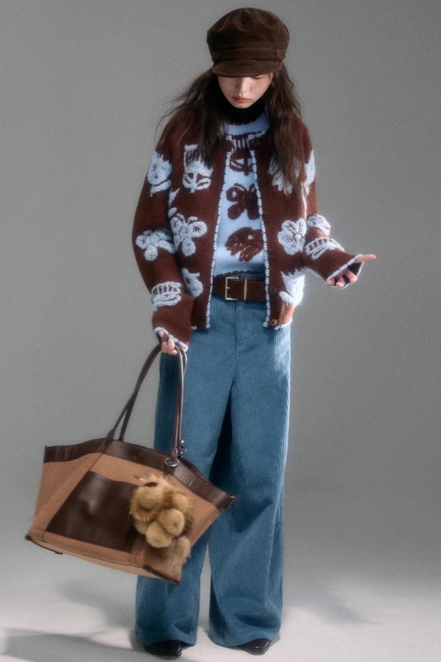 Velvet Jacquard Cardigan Set-Up