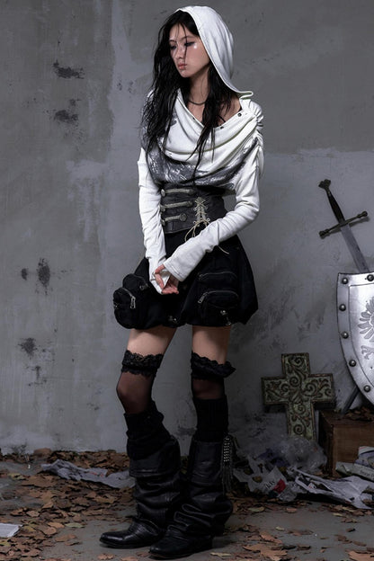 Wasteland Swing Collar Knitted Tops