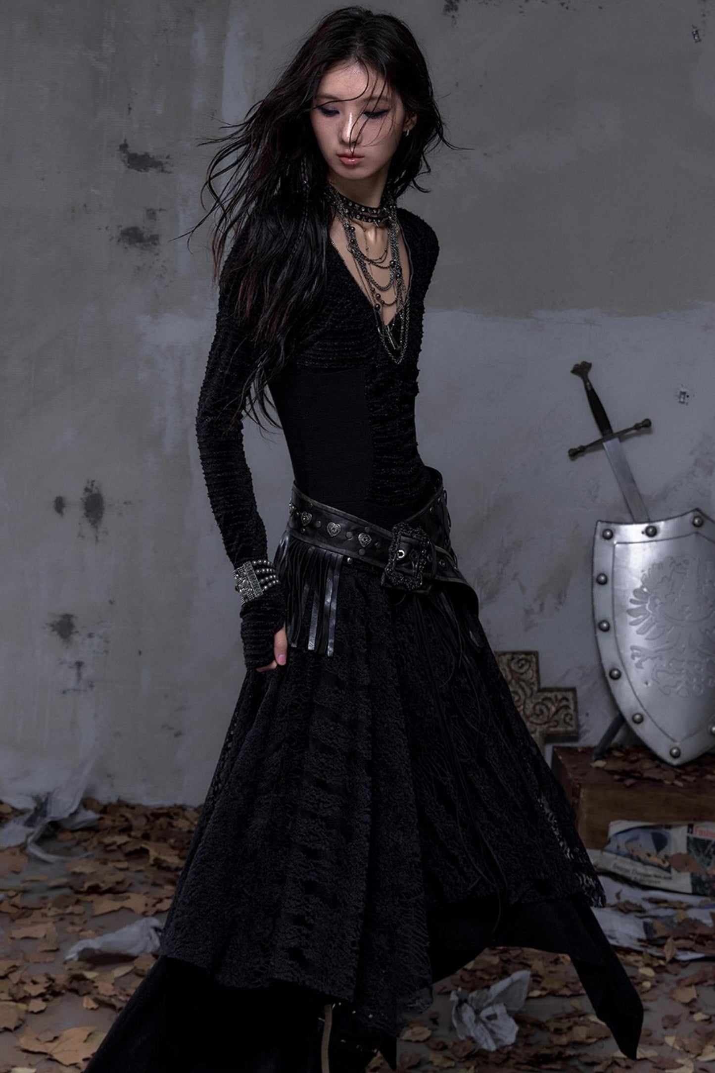 Court Dream Puff Sleeve Lace Maxi Dress