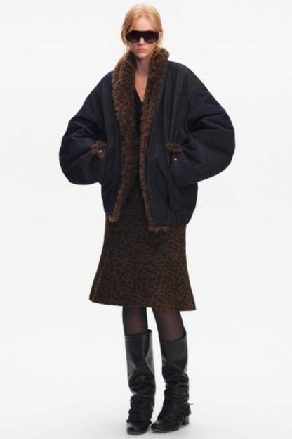 Leopard Print Fishtail Skirt