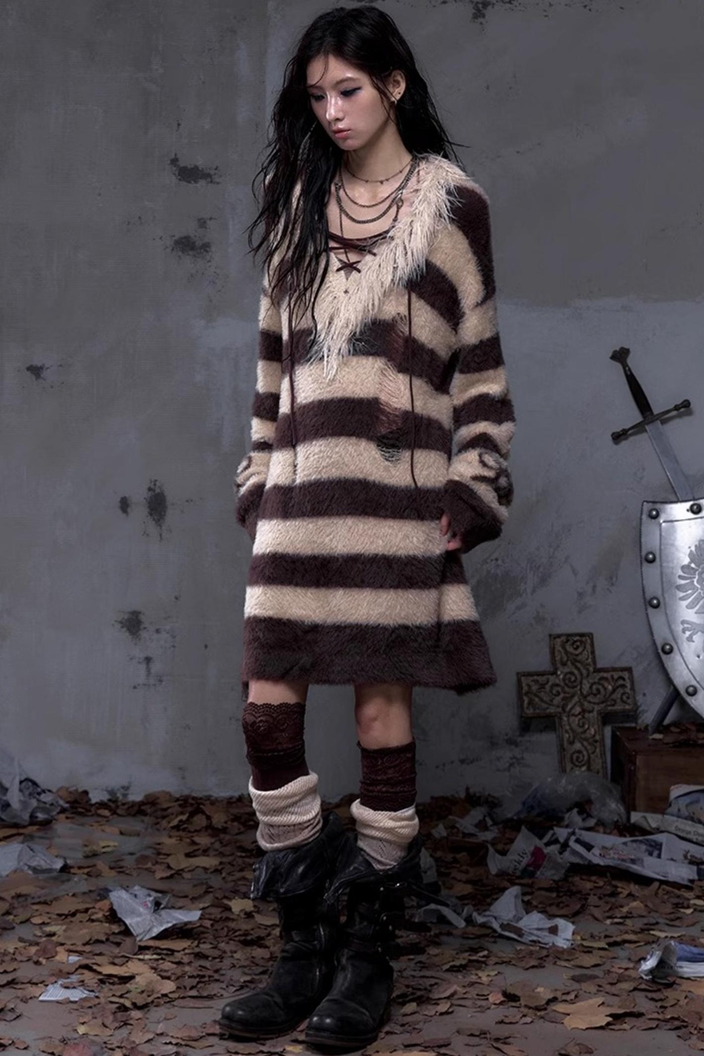 Vintage Street Punk Long Sweater