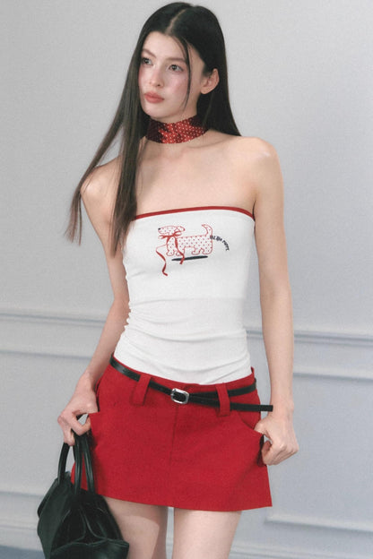 Original Puppy Print Fitted Top