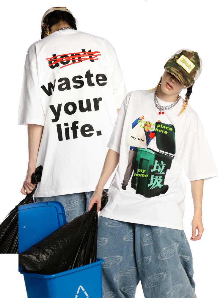 "waste your life" Trash Culture Loose T-Shirt