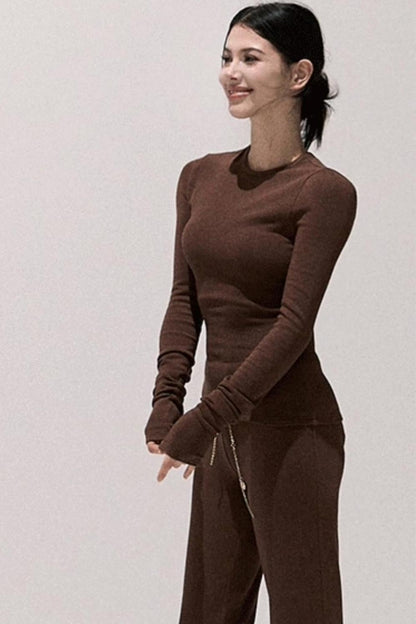 Soft Crew Neck Knitwear Bootcut Trouser Set-Up