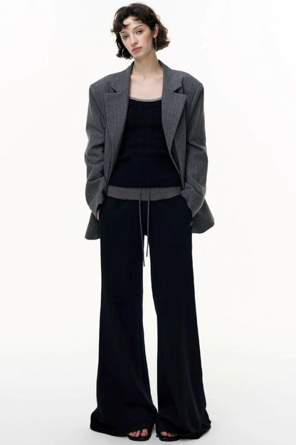 Flared Cotton Wide-Waisted Sweatpants