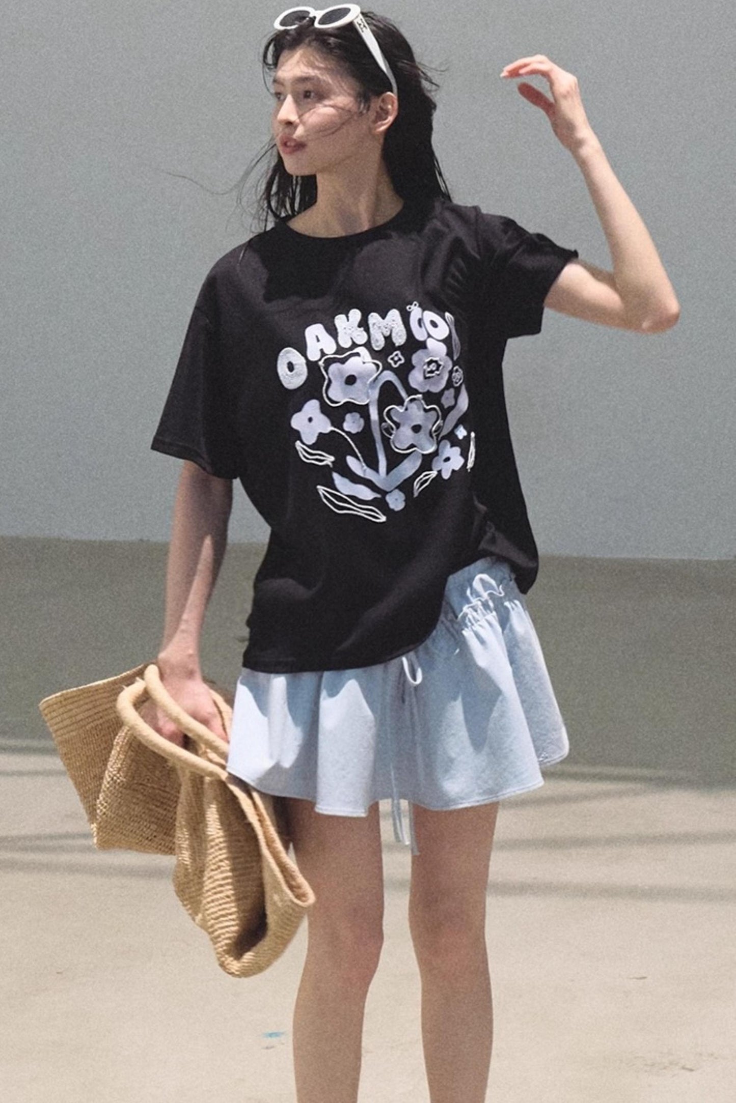 Embroidered Lyocell Puffy A-Line Skirt