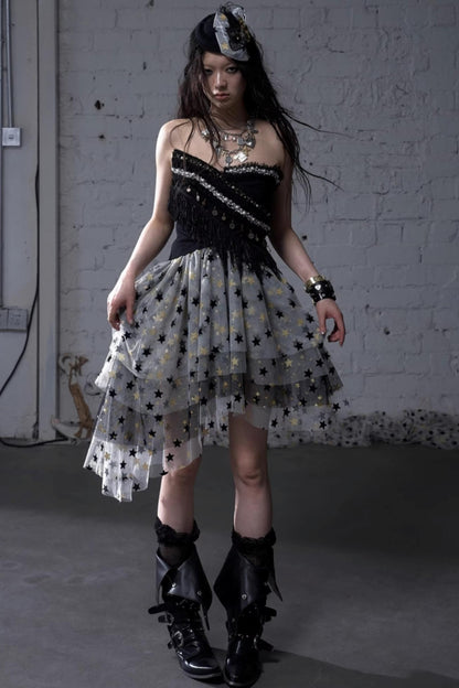 Dreamy Mesh Bustier Gown Dress