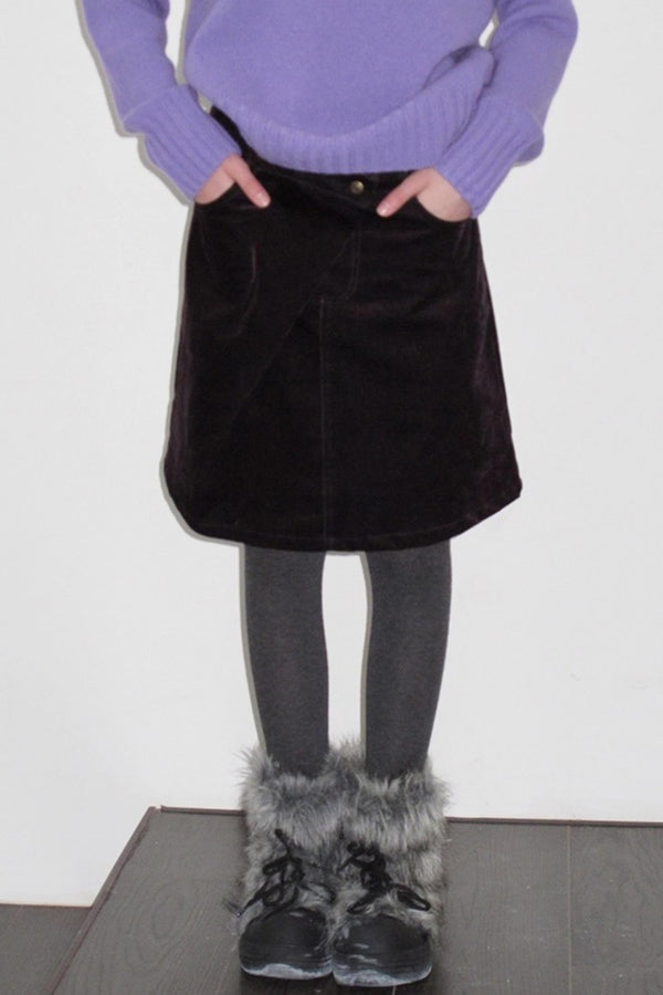 Vintage Dark Purple Velvet Skirt